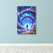 Lopen naar oneindige mystieke edelsteen tunnel canvas afdruk (Insitu (Houten vloer))