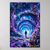 Lopen naar oneindige mystieke edelsteen tunnel poster (Voorkant)