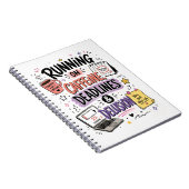 Lopen op cafeïne, deadlines & waan notebook notitieboek (Rechterzijde)