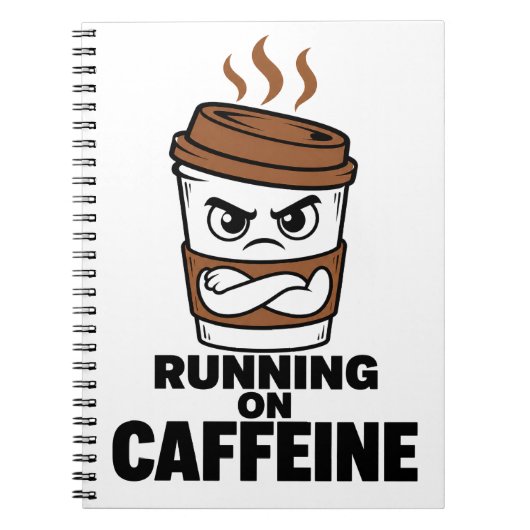 Lopen Op Cafeïne Grappig Koffie Dagboek Notitieboek (Voorkant)