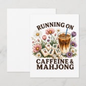 Lopen op cafeïne & Mahjong Bedankkaart (Voorkant / Achterkant)