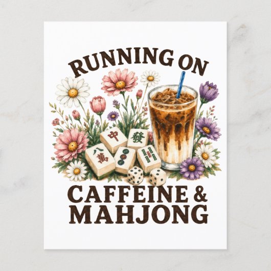 Lopen op cafeïne & Mahjong Flyer (Voorkant)