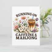 Lopen op cafeïne & Mahjong Kaart (Staand voorkant)