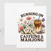 Lopen op cafeïne & Mahjong Kaart (Voorkant / Achterkant)
