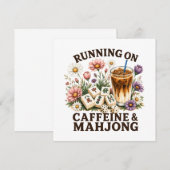 Lopen op cafeïne & Mahjong Kaart (Voorkant / Achterkant)