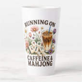 Lopen op cafeïne & Mahjong Latte Mok (Voorkant)