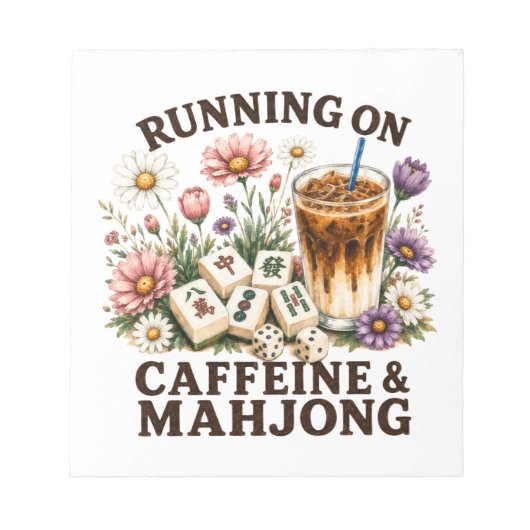 Lopen op cafeïne & Mahjong Notitieblok (Voorkant)