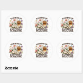 Lopen op cafeïne & Mahjong Ronde Sticker (Vel)