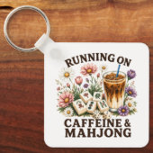 Lopen op cafeïne & Mahjong Sleutelhanger (Voorkant)