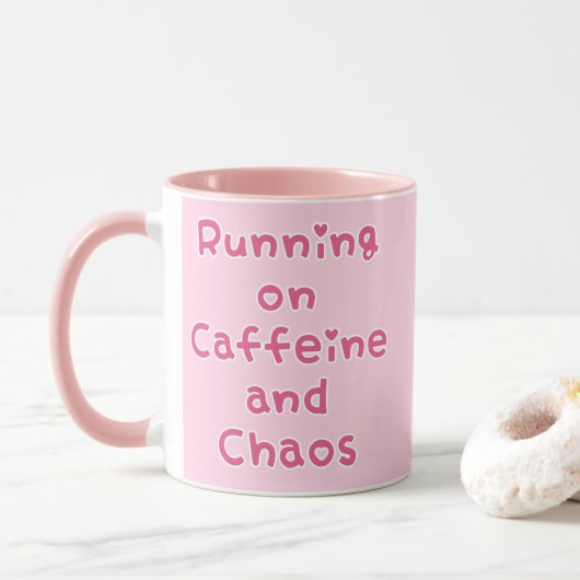 Lopen Op Caffeïne En Chaos Mok (Met donut)