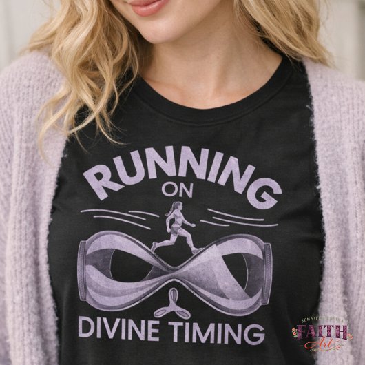 Lopen op de goddelijke timing Christelijk hardloop T-shirt