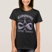 Lopen op de goddelijke timing Christelijk hardloop T-shirt (Voorkant)