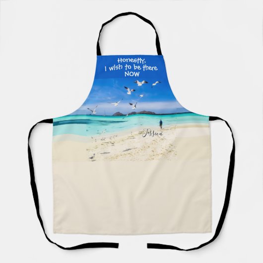 Lopen op de kust Zonnezeemijlen - aangepaste tekst Schort (Voorkant)