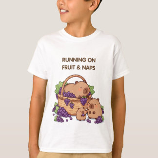Lopen op Fruit & Slapen – Schattige Capybara-famil T-shirt
