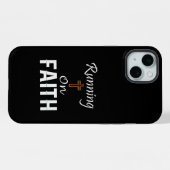 Lopen op geloof hardloper iPhone hoesje (Achterkant horizontaal)