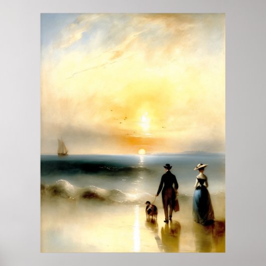 Lopen op het strand poster (Voorkant)