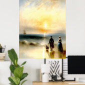 Lopen op het strand poster (Thuiskantoor)