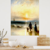 Lopen op het strand poster (Keuken)