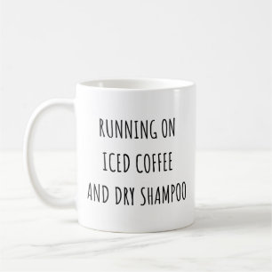 Lopen Op IJskoude Koffie En Droog Shampoo Grappige Koffiemok