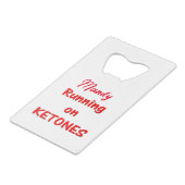 Lopen op ketonen typografie flesopener creditkaart flessenopener (Achterkant Gekanteld)