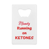 Lopen op ketonen typografie flesopener creditkaart flessenopener (Achterkant)