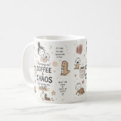 Lopen op Koffie & Chaos Moeder Humor Koffiemok (Voorkant links)