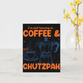 Lopen Op Koffie & Chutzpah Retro Grappig Joods Kaart (Gele Bloem)