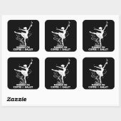 Lopen Op Koffie En Ballet Grappige Balletleraar Da Vierkante Sticker (Vel)