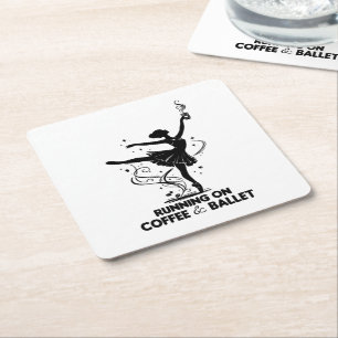 Lopen Op Koffie En Ballet Grappige Leraar Dansen Kartonnen Onderzetters