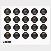 Lopen op koffie en droge shampoo koffie helpt ronde sticker (Vel)