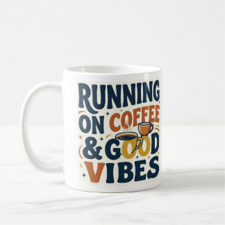 Lopen op koffie en goede vibes Funny koffieliefheb Koffiemok