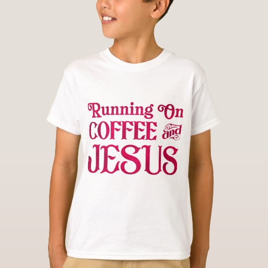 Lopen op koffie en Jezus T-shirt (Voorkant)