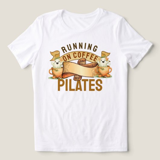 Lopen op koffie Pilates Tri-Blend Shirt (Design voorkant)