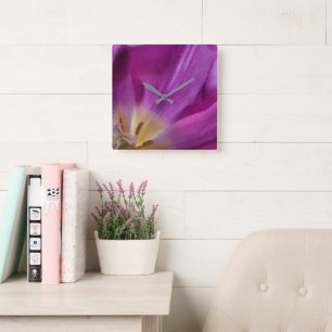 Lopen op Tulpen Tijd, Vierkante Acryl Wandklok