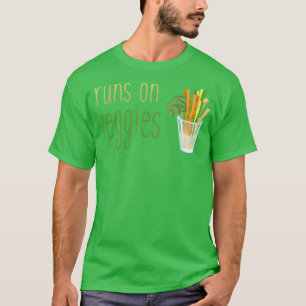 Lopen op Veggies T Funny Vegetarian Vegan T-shirt