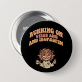 Lopen op Vibes & Ibuprofen – Gremlin Ronde Button 7,6 Cm (Voorkant /achterkant)