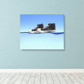 Lopen op water canvas afdruk (Insitu (Houten vloer))