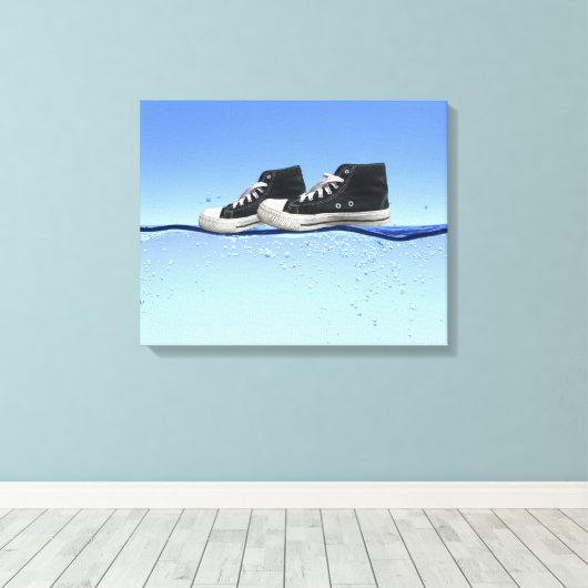 Lopen op water canvas afdruk (Insitu (Houten vloer))