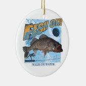 Lopen op waterwalleye keramisch ornament (Rechts)