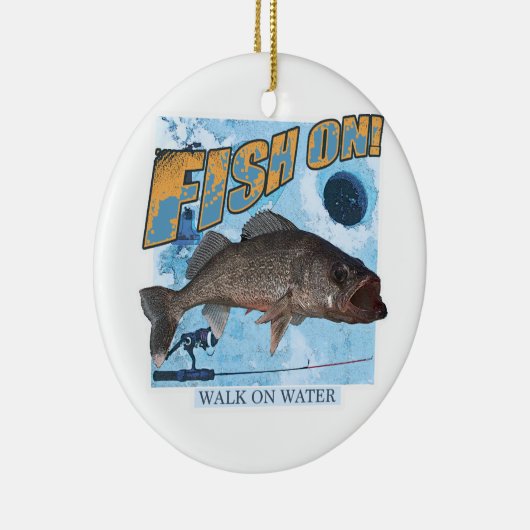 Lopen op waterwalleye keramisch ornament (Rechts)