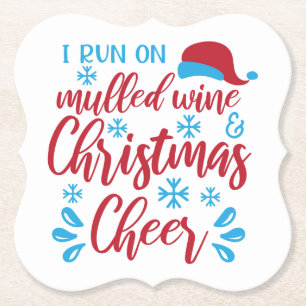 Lopen op Wijn met Kruiden/ Grappige Kerstcitaten Kartonnen Onderzetters