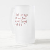 Lopen over mijn leeftijd matglas bierpul (Voorkant links)