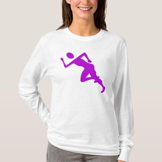 Lopen - Paars T-shirt (Voorkant)