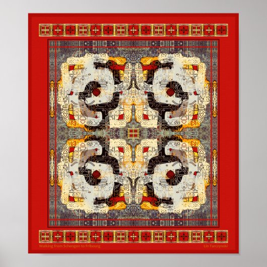 Lopen van Schengen naar Fribourg Poster (Voorkant)