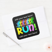 lopen vierkante sticker (Envelop)