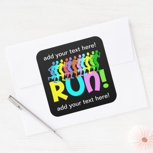 lopen vierkante sticker (Envelop)