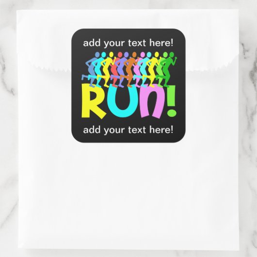 lopen vierkante sticker (Tas)