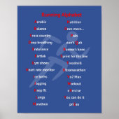 Lopend alfabet blauw motivatie poster (Voorkant)