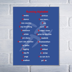 Lopend alfabet blauw motivatie poster