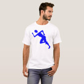 Lopend - blauw t-shirt (Voorkant volledig)